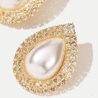 Geometric Drop Pearl Rhinestone Earrings New Trend Crystal Earrings Wholesale Nihaojewelry main image 5