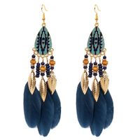 Exaggerated Earrings Retro Style Feather Earrings Jewelry Personality Bohemian Earrings main image 4
