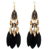 Exaggerated Earrings Retro Style Feather Earrings Jewelry Personality Bohemian Earrings main image 6