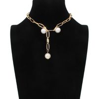 Fashion Water Droplets Imitation Pearl Alloy Plating Women's Necklace main image 3