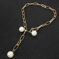 Fashion Water Droplets Imitation Pearl Alloy Plating Women's Necklace main image 4