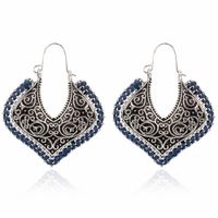Exaggerated Hollow Carved Earrings Retro Simple Metal Braided Flower Earrings main image 1