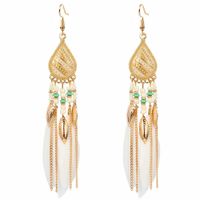 Earrings Jewelry Exaggerated Ethnic Style Feather Earrings Simple Earrings main image 3
