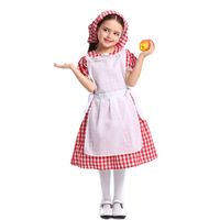 Halloween Cosplay Lace Red Plaid Beer Dress Maid Outfit Nhfe153945 sku image 6