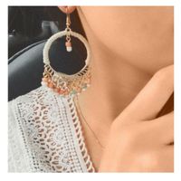 Large Ring Earrings Tassel Earrings Winding Cloth Chain Exaggerated Earrings Jewelry main image 1