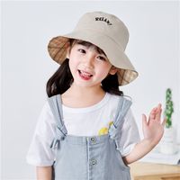 Baby Hats Spring And Summer Plaid Sun Hats Mbroidery Letters Fashion Fisherman Hats Wholesale Nihaojewelry main image 3