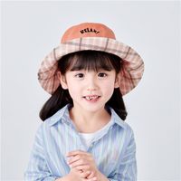 Baby Hats Spring And Summer Plaid Sun Hats Mbroidery Letters Fashion Fisherman Hats Wholesale Nihaojewelry main image 5