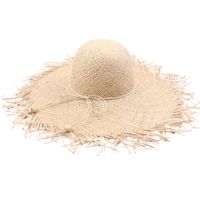 Raffia Straw Hat Summer Seaside Vacation Sunscreen Sun Hat Fashion Edging Big Eaves Sun Hat Wholesale Nihaojewelry main image 6