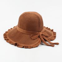 Fisherman Hat New Lotus Leaf Big Brim Hat Summer Bow Foldable Sunscreen Sun Hat Wholesale Nihaojewelry sku image 2