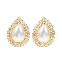 Geometric Drop Pearl Rhinestone Earrings New Trend Crystal Earrings Wholesale Nihaojewelry sku image 2