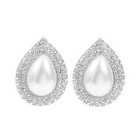 Geometric Drop Pearl Rhinestone Earrings New Trend Crystal Earrings Wholesale Nihaojewelry sku image 1