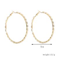 Exaggerated Large Round Zircon Earrings Earrings Fashion Women's Diamond Hoop Earrings sku image 1