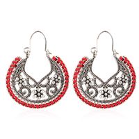 Retro National Style Hollow Carved Earrings Fashion Woven Earrings sku image 2
