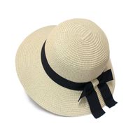 Straw Hat Sun Hat Bowknot Straw Hat Summer Sunscreen Hat Cool Hat Wholesale Nihaojewelry sku image 1