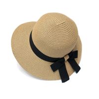 سترو قبعة الشمس قبعة Bowknot سترو قبعة الصيف واقية من الشمس قبعة بارد قبعة الجملة Nihaojewelry sku image 3