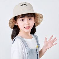 Baby Hats Spring And Summer Plaid Sun Hats Mbroidery Letters Fashion Fisherman Hats Wholesale Nihaojewelry sku image 2