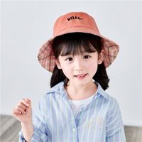 Baby Hats Spring And Summer Plaid Sun Hats Mbroidery Letters Fashion Fisherman Hats Wholesale Nihaojewelry sku image 6