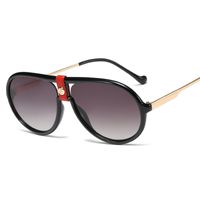 Large Frame Leather Buckle Sunglasses Double Beam Metal Legs Sunglasses Male Cross-border Trend Glasses main image 4