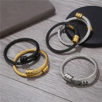 Fashion Jewelry Trend Retro Personality Stainless Steel Winding Geometric Bracelet Accessories  Wholesale Nihaojewelry main image 3