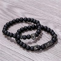 Accessories Men's Bracelet Copper Inlaid Zircon Leopard Head Bracelet Coverall Natural Bracelet  Wholesale Nihaojewelry main image 5