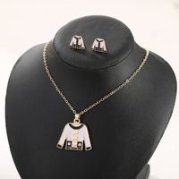 Personalized Oil Drop Earrings Jewelry Set Korean Classic Niche Popular Clavicle Chain Ladies Wind Necklace Wholesale Nihaojewelry main image 2