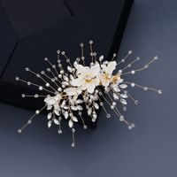 Acrylic Flowers Handmade Hairpin Pearl Crystal High-end Hair Accessories Bride Toast Dress Plate Hair Accessories Wholesale Nihaojewelry main image 1