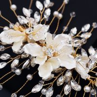 Acrylic Flowers Handmade Hairpin Pearl Crystal High-end Hair Accessories Bride Toast Dress Plate Hair Accessories Wholesale Nihaojewelry main image 5