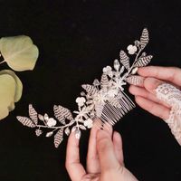 Design Wedding Hair Accessories Heavy Industry Woven High-end Bridal Jewelry Crystal Rice Beads Plug Comb Hair Comb  Wholesale Nihaojewelry main image 5