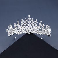 High Set Head Jewelry Crystal Hair Band Bride Wedding Dress Crown Stage Performance Hair Accessories Wholesale Nihaojewelry main image 1
