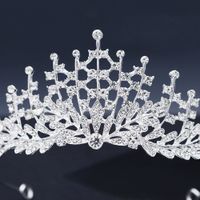 High Set Head Jewelry Crystal Hair Band Bride Wedding Dress Crown Stage Performance Hair Accessories Wholesale Nihaojewelry main image 5