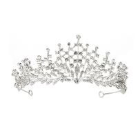 High Set Head Jewelry Crystal Hair Band Bride Wedding Dress Crown Stage Performance Hair Accessories Wholesale Nihaojewelry main image 6