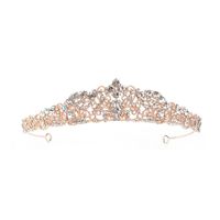 Bridal Hair Accessories Retro Elegant Queen Crown Hollow Diamond Semicircular Headband Birthday Party Wedding Dress Accessories  Wholesale Nihaojewelry main image 1