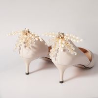 Wedding Dress Shoes Flower High-end Rhinestone Pearl Buckle Hand-woven Removable Shoe Accessories Wholesale Nihaojewelry main image 3