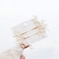 Korean Simple Daily Bangs Word Clip Girl Hairpin Handmade Pearl Hairpin Brigade Headdress Hair Accessories Wholesale Nihaojewelry main image 3