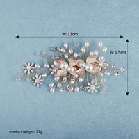 Original High-end Wedding Headdress Beautiful Handmade Pearl Hairpin Alloy Flower Side Clip Bridal Jewelry Wholesale Nihaojewelry main image 6