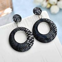 Fashion Simple Snakeskin Pattern Large Circle Temperament Exaggerated Earrings  Wholesale Nihaojewelry sku image 2