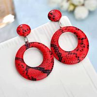 Fashion Simple Snakeskin Pattern Large Circle Temperament Exaggerated Earrings  Wholesale Nihaojewelry sku image 3