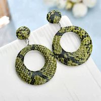 Fashion Simple Snakeskin Pattern Large Circle Temperament Exaggerated Earrings  Wholesale Nihaojewelry sku image 5