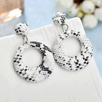 Fashion Simple Snakeskin Pattern Large Circle Temperament Exaggerated Earrings  Wholesale Nihaojewelry sku image 6