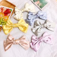 Gentle Spring Color  Temperament Satin Bow Hairpin French Top Clip Hairpin Back Head Clip Hair Accessories  Wholesale Nihaojewelry main image 3