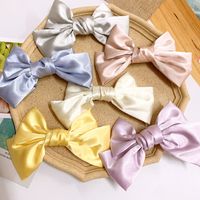 Gentle Spring Color  Temperament Satin Bow Hairpin French Top Clip Hairpin Back Head Clip Hair Accessories  Wholesale Nihaojewelry main image 4