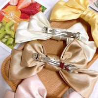 Gentle Spring Color  Temperament Satin Bow Hairpin French Top Clip Hairpin Back Head Clip Hair Accessories  Wholesale Nihaojewelry main image 6