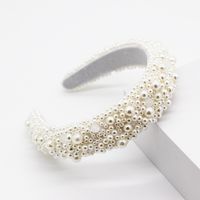 New Fashion Sponge Pearl Hand-sewn Headband Personality Simple Temperament Dance Show Catwalk Hair Accessories Ladies Gift Headband Wholesale Nihaojewelry main image 1