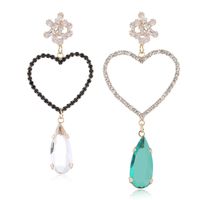 أزياء سبائك الماس أقراط جديد الاتجاه الرجعية الحب الأقراط الجملة Nihaojewelry main image 1