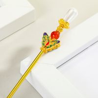 Classic Cloisonne Hairpin Painted Enamel Ancient Style Hairpin Pearl Han Style Hair Accessories Super Fairy Wholesale Nihaojewelry sku image 1