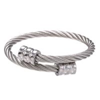 Fashion Jewelry Trend Retro Personality Stainless Steel Winding Geometric Bracelet Accessories  Wholesale Nihaojewelry sku image 1