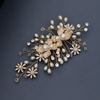 Original High-end Wedding Headdress Beautiful Handmade Pearl Hairpin Alloy Flower Side Clip Bridal Jewelry Wholesale Nihaojewelry sku image 2