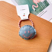New Korean Fabric Hair Accessories Smile Face Hair Rope Embroidery Cute Children's Female Baby Headdress Tie Hair Accessory sku image 3