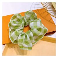 Korean Hair Scrunchies Retro Small Fragrance Style British Large Square Fold Wide-sided Fairy Hair Circle Ball Head Tie Rubber Band  Wholesale Nihaojewelry sku image 3
