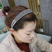 Koreanische Version Von Strass Rutsch Festem Stirnband Stirnband All-match Voll Diamant Kristall Stirnband Haarkarte Neue Einfache Mode Haarschmuck Frauen main image 3